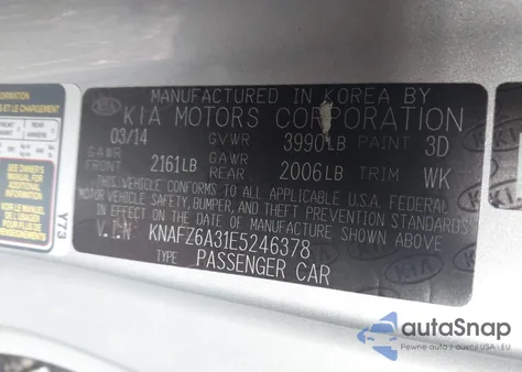 2014 Kia Forte Koup Sx из США, поврежденный, VIN KNAFZ6A31E5246378